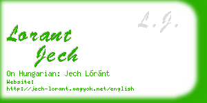 lorant jech business card