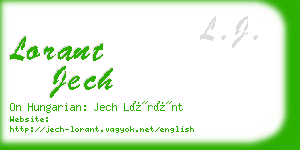 lorant jech business card